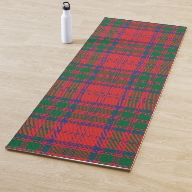 Tapis De Yoga Clan Plaid Grant Rouge Bleu Vert Check Tartan (En situation)
