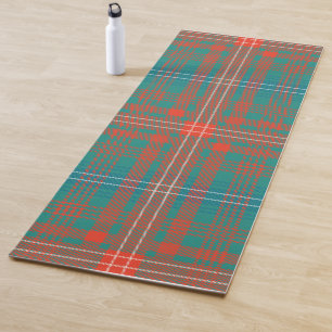 Tapis De Yoga Clan Plaid Wilson Orange Turquoise Check Tartan