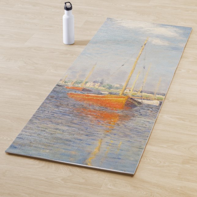 Tapis De Yoga Claude Monet. Bateaux rouges, Argenteuil (En situation)