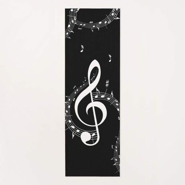 Tapis De Yoga Climacic G Clef Music Black Double Côté Yoga Mat (Devant)