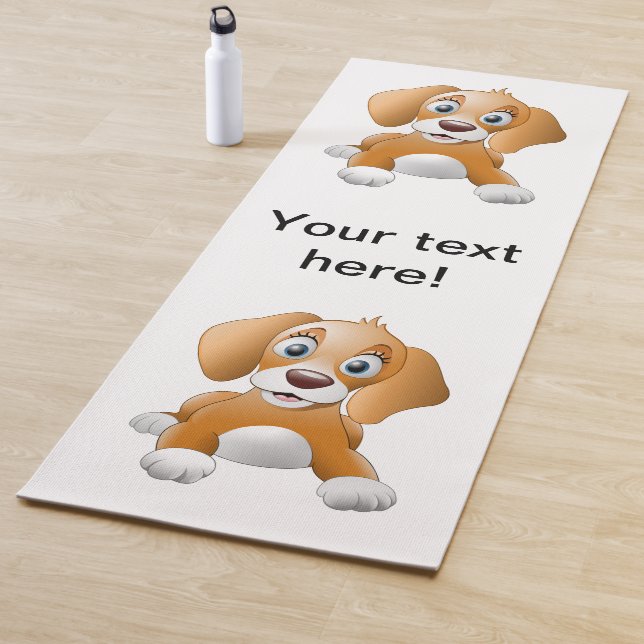 Tapis De Yoga Clipart Brown de chien (En situation)