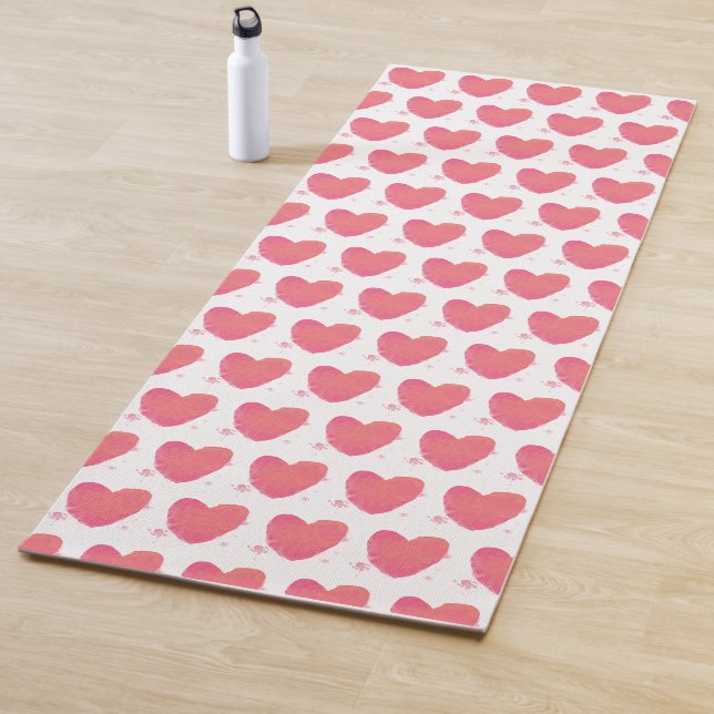 Tapis De Yoga Coeur d'aquarelle rose (En situation)