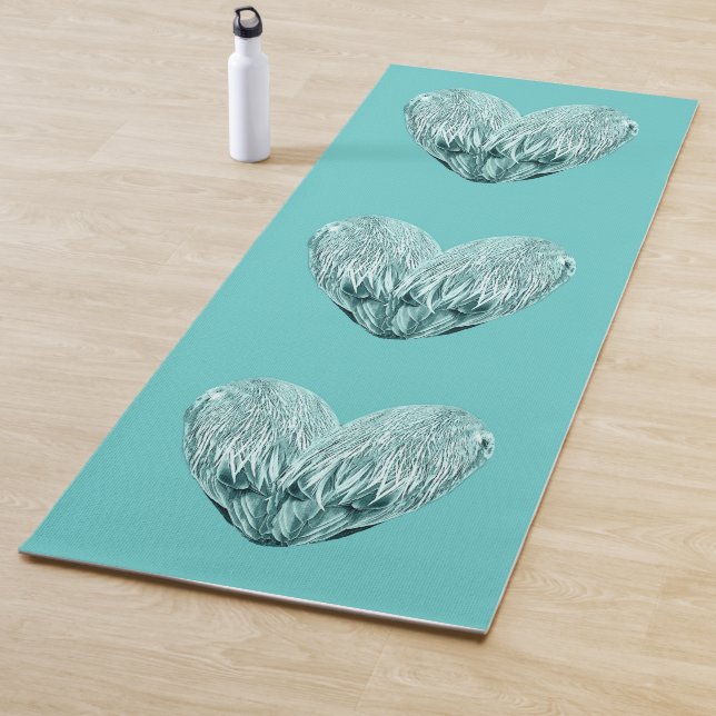 Tapis De Yoga Coeur de plumes dans vert tendre (En situation)