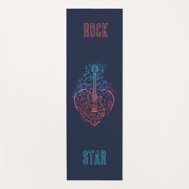 Tapis De Yoga Coeur guitare (Devant)