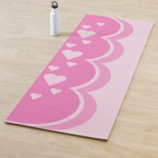 Tapis De Yoga Coeurs roses (En situation)
