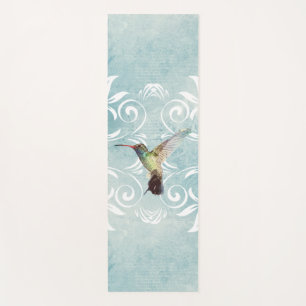 Tapis De Yoga Colibri à Arrière - plan florissant