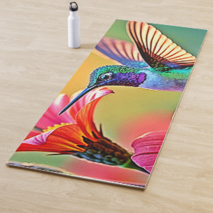 Tapis De Yoga Colibri vibrant au coucher du soleil