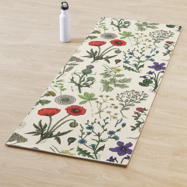 Tapis De Yoga Collage de fleurs sauvages (En situation)