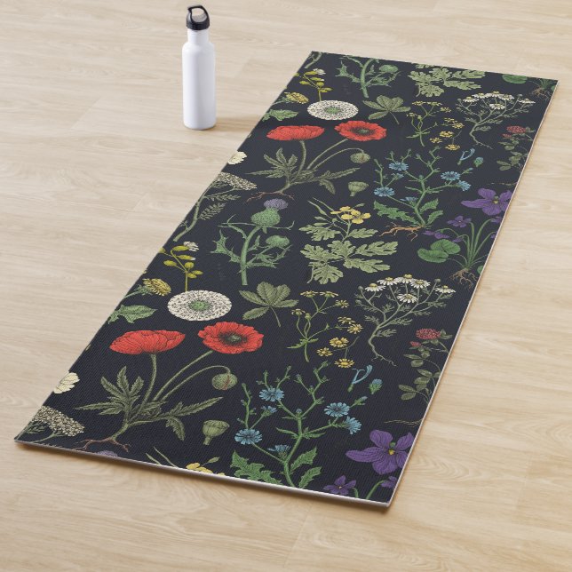 Tapis De Yoga Collage de fleurs sauvages (En situation)