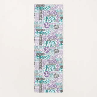 Tapis De Yoga Collage de mots de yoga écrits à la main - État d'