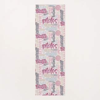 Tapis De Yoga Collage de mots écrits à la main Pilates Lingo-Pin