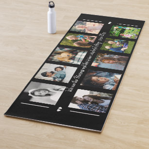 Tapis De Yoga Collage de photos et votre texte personnalisé fami