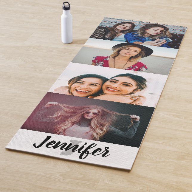 Tapis De Yoga Collage de photos personnalisé 4 Nom personnalisé  (En situation)
