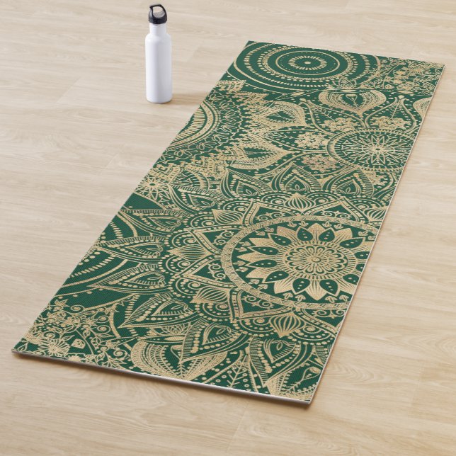 Tapis De Yoga Collection Mandala Gold Green (En situation)