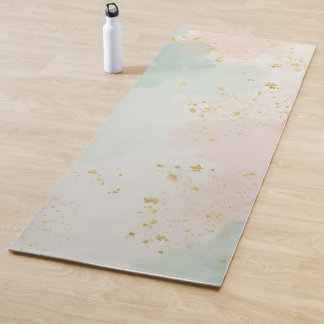 Tapis De Yoga Collection Populaire Abstraite Rose Pâle Menthe