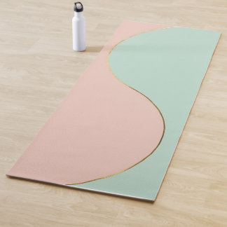 Tapis De Yoga Collection Rose Pâle Menthe Abstrait Moderne