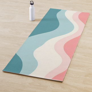 Tapis De Yoga Collection Tendance Abstraite Rose Foncé Menthe