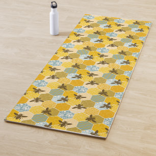 Tapis De Yoga Coloré Moderne Miel Abee Nature Motif