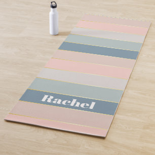 Tapis De Yoga Coloré Pastell Stripes de couleurs personnalisées