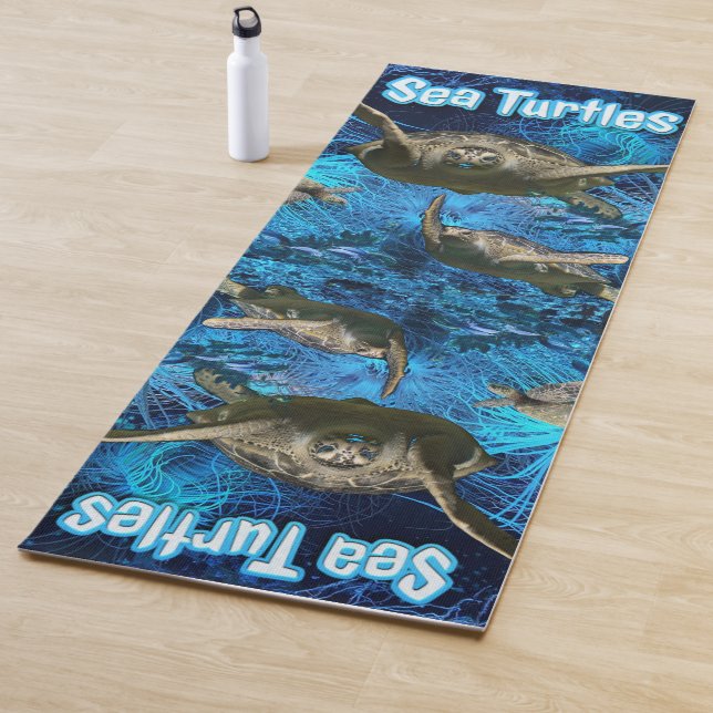 Tapis De Yoga Colorful Ocean Sea Turtles  (En situation)