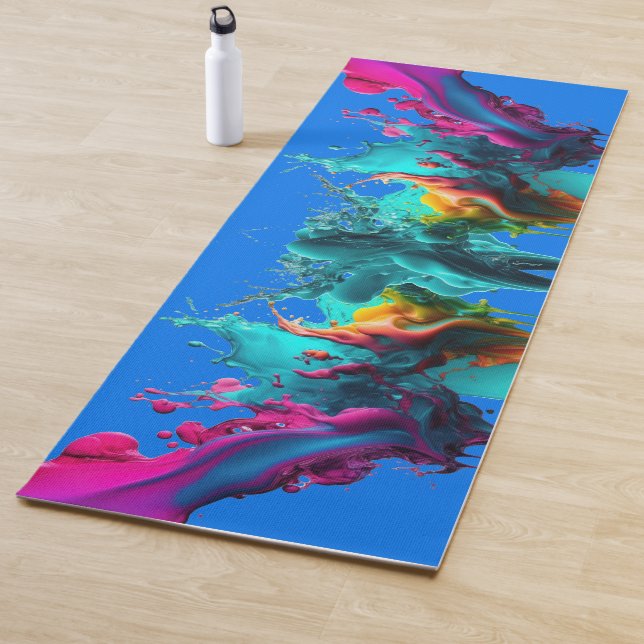 Tapis De Yoga Colorful Stylish Paint Splatter (En situation)