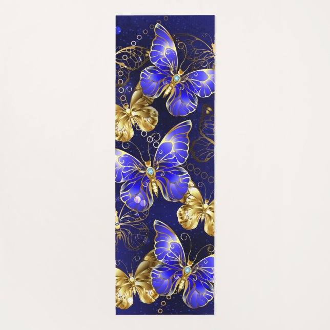 Tapis De Yoga Composition avec papillons Sapphire (Dos)
