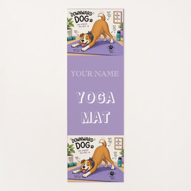 Tapis De Yoga Conception amusante de chien vers le bas  (Devant)