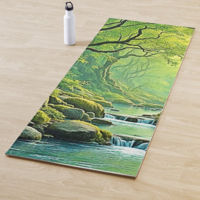 Tapis De Yoga Conception de flux forestiers enchantés (En situation)