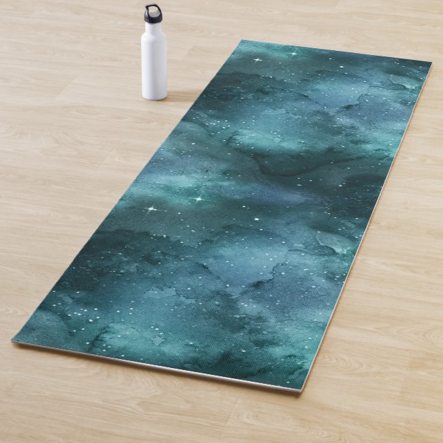 Tapis De Yoga Conception de la série Galaxie sarcelle 7  (En situation)