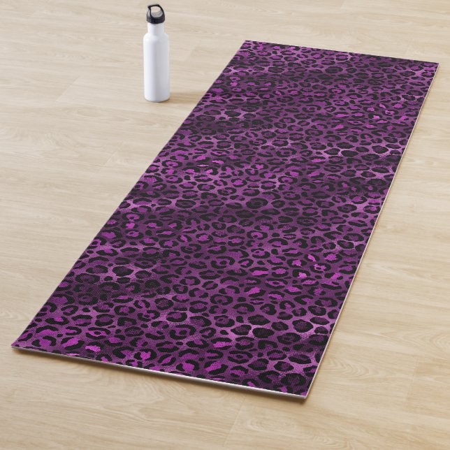 Tapis De Yoga Conception de la série Leopard violet et or 3 (En situation)