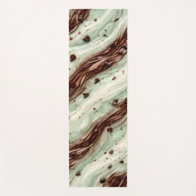 Tapis De Yoga Conception de marbre Milkshake Menthe Chocolat (Devant)
