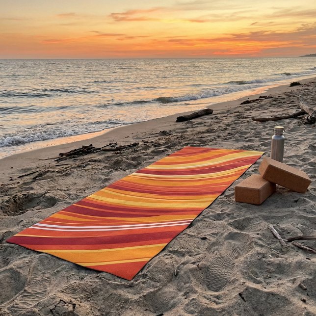 Tapis De Yoga Conception de Tourbillon Rétro - Vagues de Coucher (Créateur téléchargé)