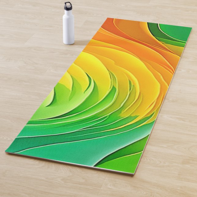 Tapis De Yoga Conception d'énergie de couleur abstraite (En situation)