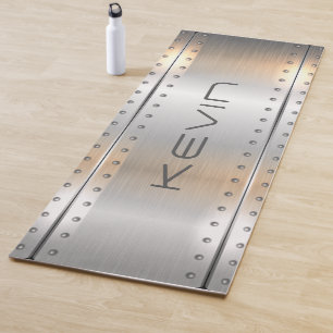 Tapis De Yoga Conception géométrique en aluminium brossé métalli