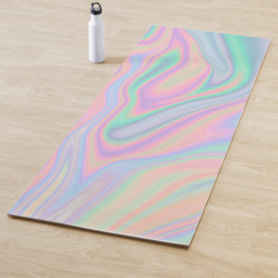 Tapis De Yoga Conception iridescente liquide abstraite de