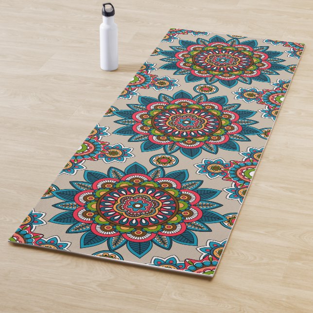 Tapis De Yoga Conception Mandala (En situation)