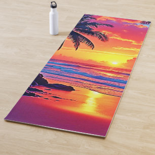 Tapis De Yoga Conception Tropical Sunset Paradise