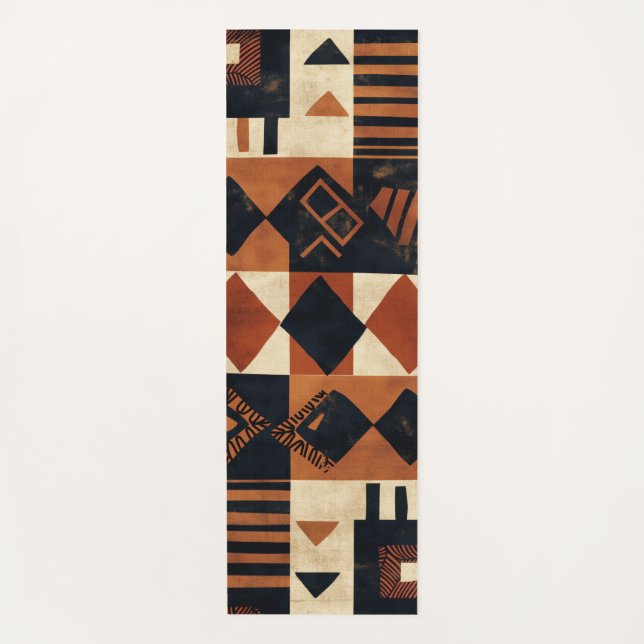 Tapis De Yoga Conception verticale avec éléments africains (Devant)