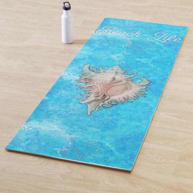 Tapis De Yoga Conch Shell "Beach Life" (En situation)