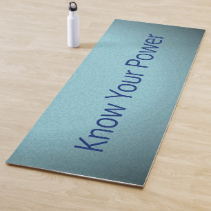 Tapis De Yoga "Connaissez votre puissance" Tons bleus Gradient