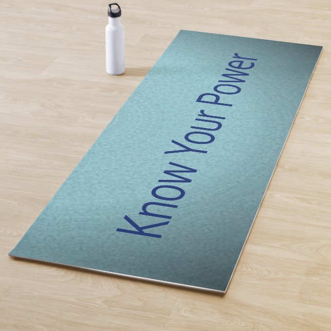 Tapis De Yoga "Connaissez votre puissance" Tons bleus Gradient (En situation)
