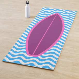 Tapis De Yoga Cool Crimson Blue Waves Surf Yoga Mat