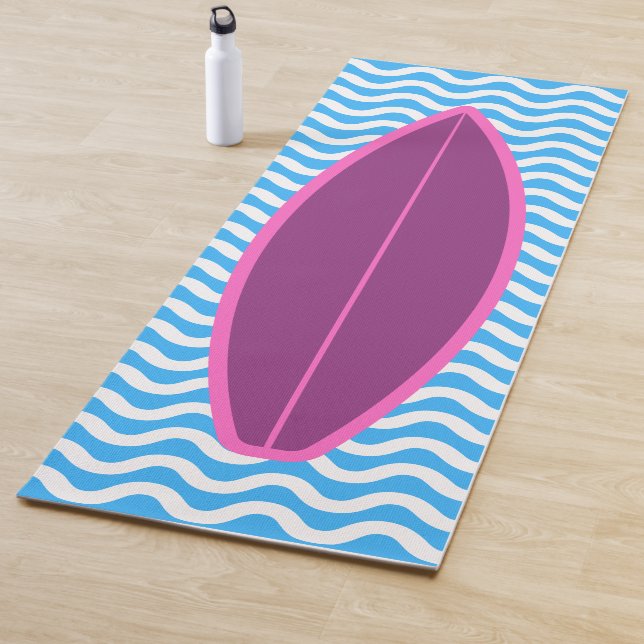 Tapis De Yoga Cool Crimson Blue Waves Surf Yoga Mat (En situation)
