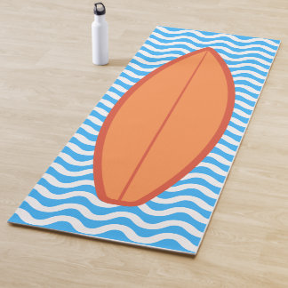 Tapis De Yoga Cool Orange Blue Waves Surf Yoga Mat