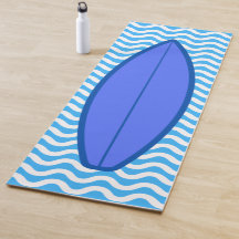 Cool Royal Blue Waves Surf Yoga Mat