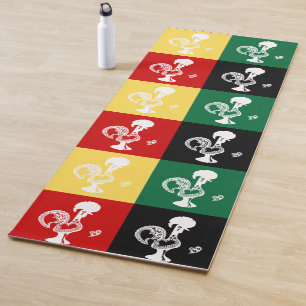 Tapis De Yoga Coq portugais de Barcelos coloré motif