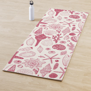 Tapis De Yoga Coquillages à Viva Magenta - Couleur de l'année 20