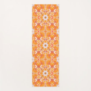 Tapis De Yoga Coral Orange et crème Batik Motif