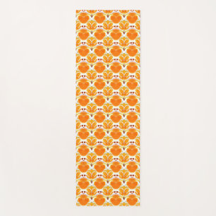 Tapis De Yoga Coral Orange et crème Motif Batik