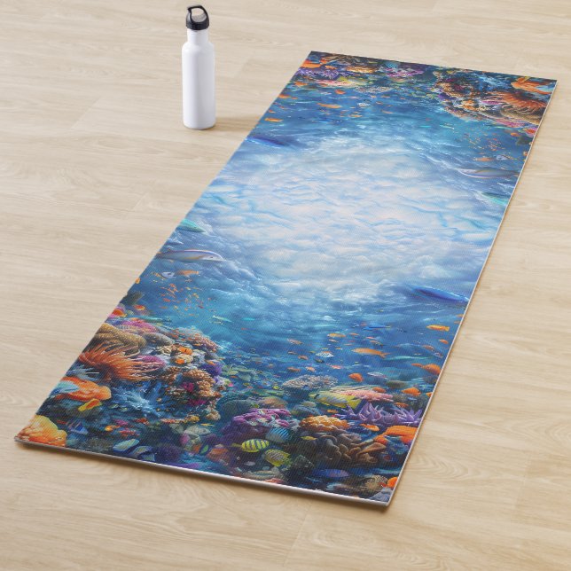 Tapis De Yoga Coraux de la mer Bleue profonde Yoga Mat (En situation)
